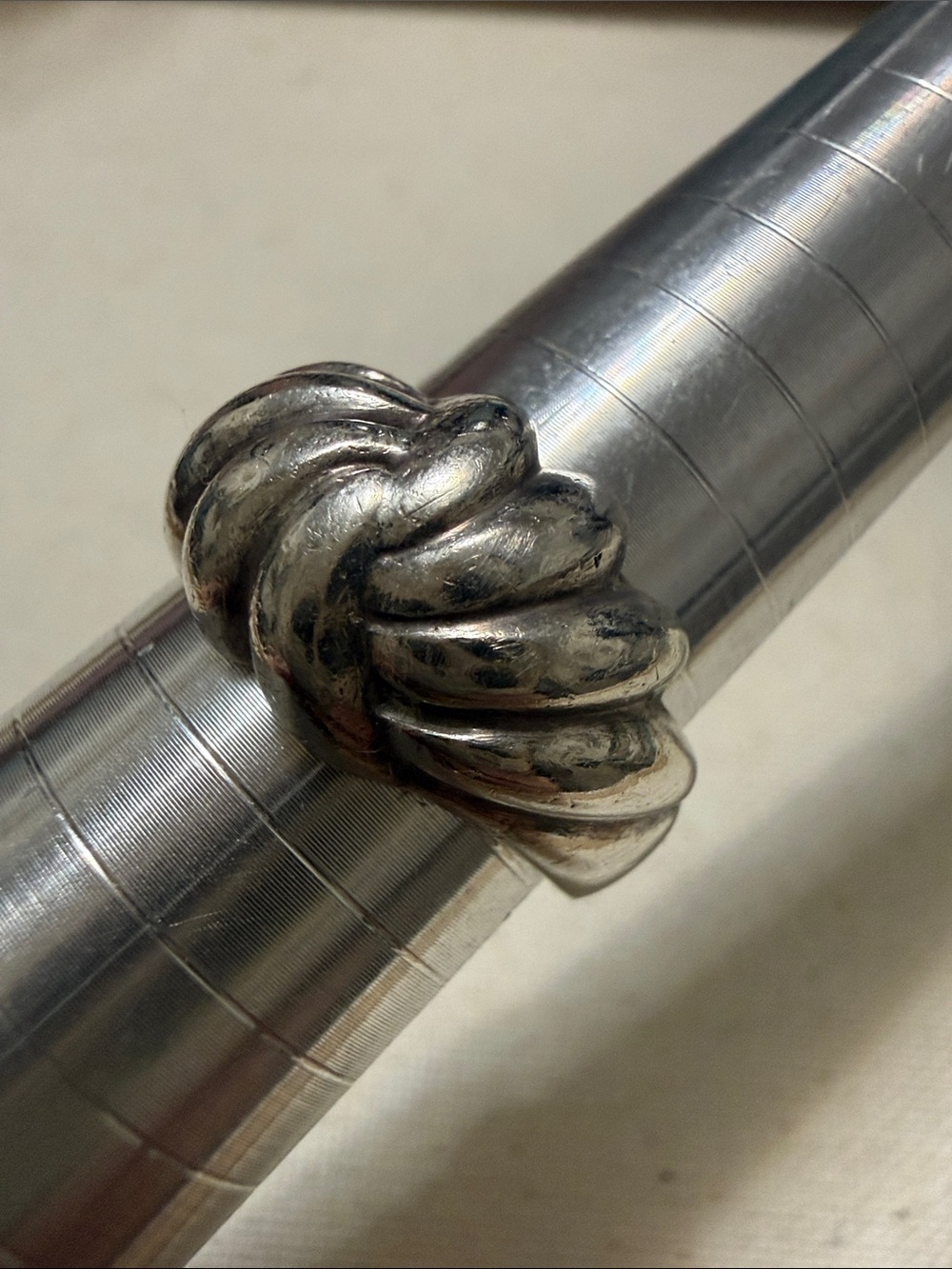 Sterling Silver 925 Chunky Twisted Dome Ring size 10